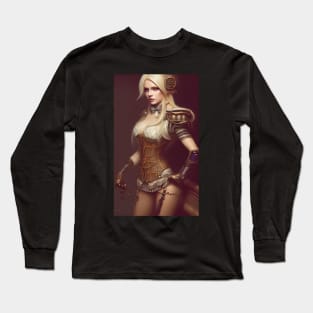 Blonde Steampunk Automaton Long Sleeve T-Shirt